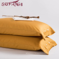 High Quality Hotel Bedding Linen Supplier 100% Cotton60s Plain orange yellow Bed Sheets Set